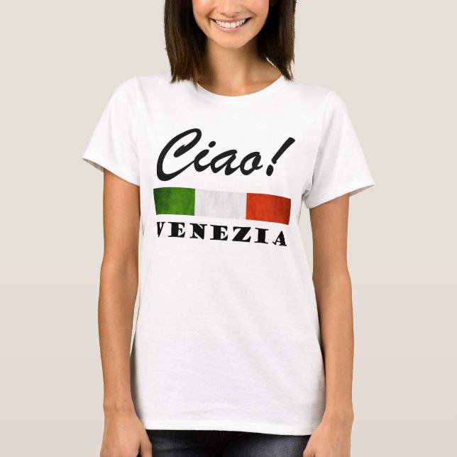Camiseta ¡Ciao! Venezia Tricolore Bandera Italiana Venecia  (Anverso)