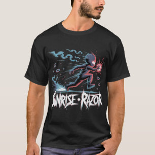 Camiseta Ciber Ola Futuro Neón Retro-Futurismo Japonés