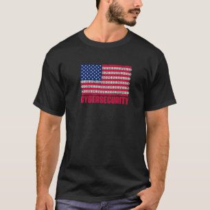Camiseta Ciber securi estadounidense, programador de comput