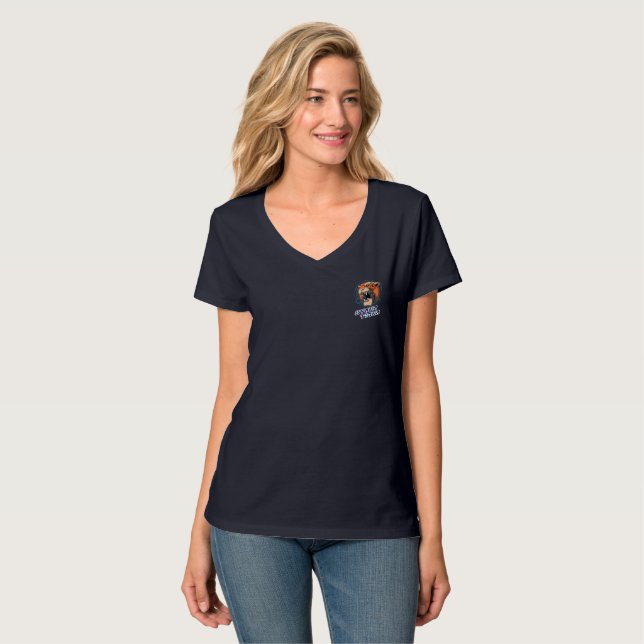 Camiseta Ciber tigre | Mujeres V-Neck (Anverso completo)