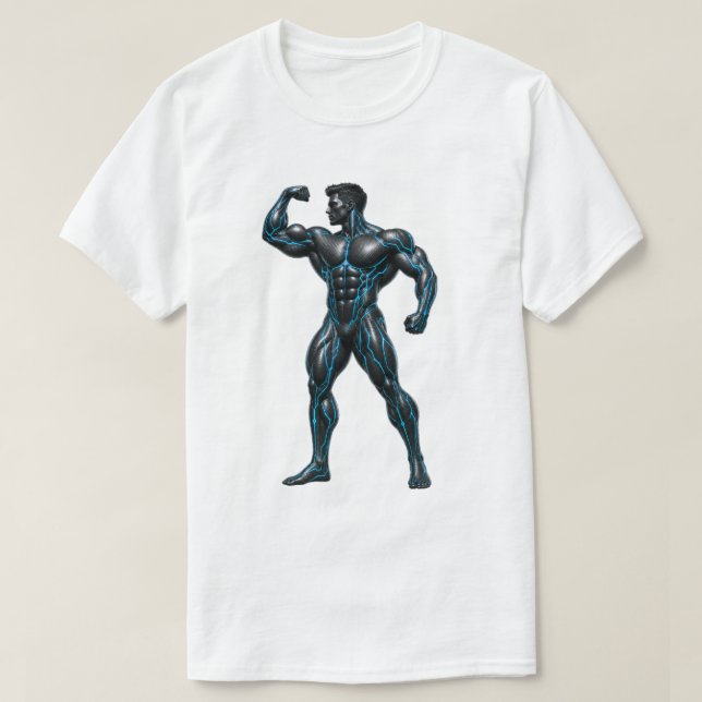Camiseta Ciberconstrutor Corporal - Músculo de Neón Futuris (Diseño del anverso)