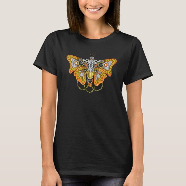Camiseta Ciberestética del ciberPunk de mariposa ciborg (Anverso)