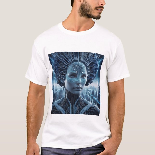 Camiseta cibernetica-visionaria para hombres (Anverso)