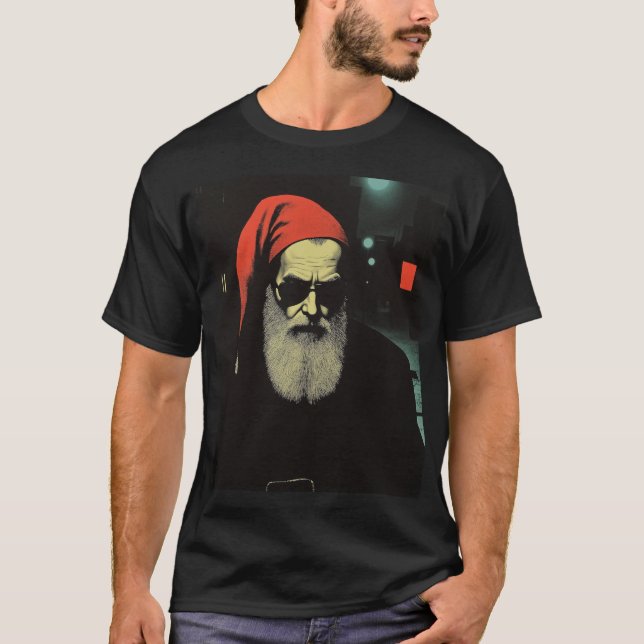 Camiseta Ciberpunk diabólico Santa (Anverso)