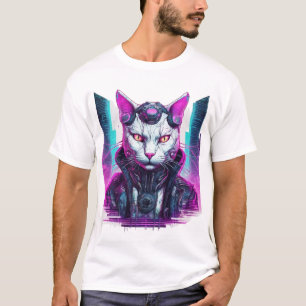 Camiseta Ciberpunk Feline Warrior