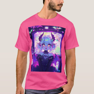 Camiseta Ciberpunk gótico Demon Fantasy Anime Chica
