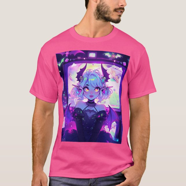 Camiseta Ciberpunk gótico Demon Fantasy Anime Chica (Anverso)