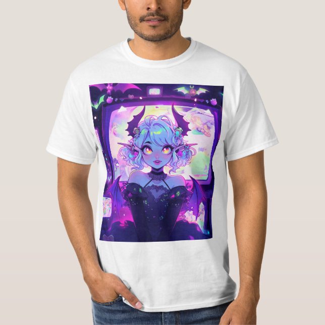 Camiseta Ciberpunk gótico Demon Fantasy Anime Chica (Anverso)