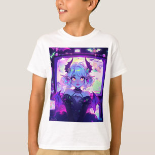 Camiseta Ciberpunk gótico Demon Fantasy Anime Chica