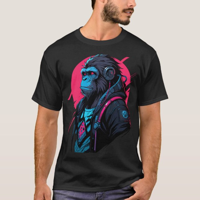 Camiseta Ciberpunk mono (Anverso)