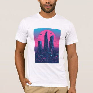 Camiseta Ciberpunk Neon City Estética para Ciencia Ficción 