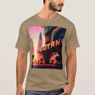 Camiseta Ciberpunk Outrun City Arte Futurista generado por
