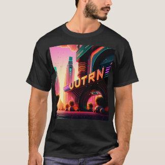 Camiseta Ciberpunk Outrun City Arte Futurista generado por 
