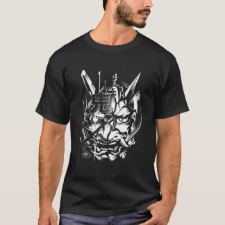 Camiseta Ciberpunk Samurái Oni Japonés Ropa Tecnológica Div