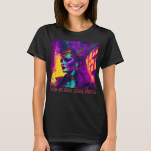 Camiseta Ciberpunk-synthwave Mardi Gras Mujer