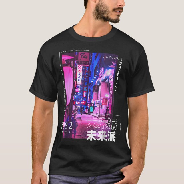 Camiseta Ciberpunks japoneses Estética de moda callejera de (Anverso)