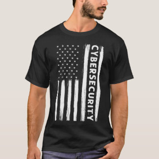 Camiseta Ciberseguridad Bandera Americana Red Blue Team Cyb