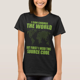 Camiseta Ciberseguridad de código fuente divertida de hacke