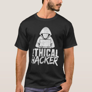 Camiseta Ciberseguridad Para Hombres Geek Gorra Blanco Étic