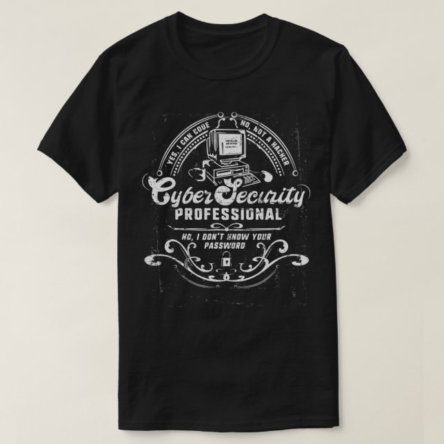 Camiseta Ciberseguridad profesional no es una broma de hack (Diseño del anverso)