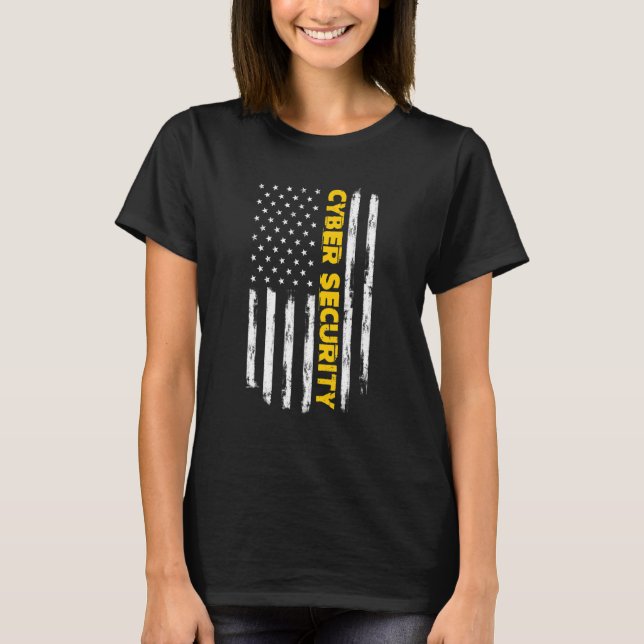 Camiseta Ciberseguridad Programadores De Ti Bandera Vertica (Anverso)