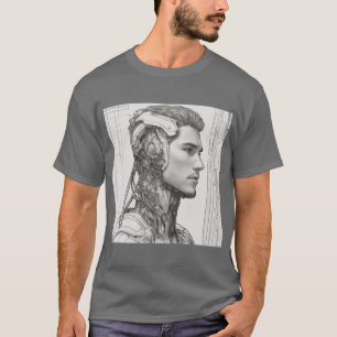 Camiseta Ciborg encantado: Diseño de arte en línea Minimali
