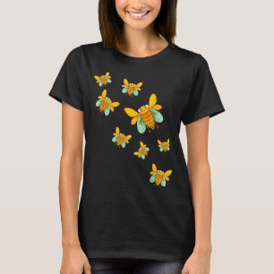 Camiseta Cicada colorida del insecto de atardecer retro vin
