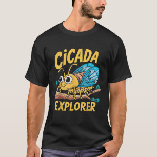 Camiseta Cicada Explorer Curte Summer Bug Adventure Kids Di