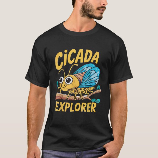 Camiseta Cicada Explorer Curte Summer Bug Adventure Kids Di (Anverso)