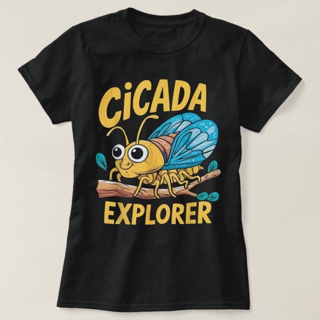 Camiseta Cicada Explorer Curte Summer Bug Adventure Kids Di (Diseño del anverso)