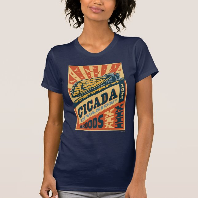 Camiseta Cicada Invasion 2024 Letra Press (Anverso)