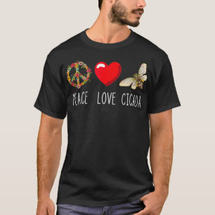 Camiseta Cicada Peace Love Magicicada Brood Swarm Insect