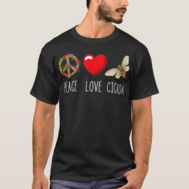 Camiseta Cicada Peace Love Magicicada Brood Swarm Insect (Anverso)
