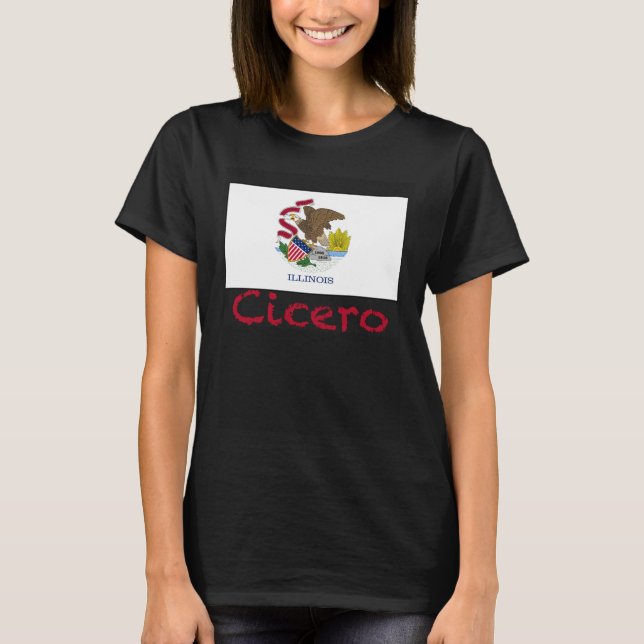 Camiseta Cicero Illinois Flag USA Souvenir (Anverso)