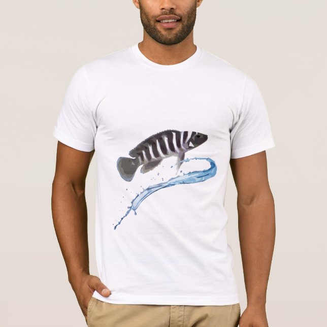 Camiseta Cichlid africano estilizado Neolamprologus (Anverso)