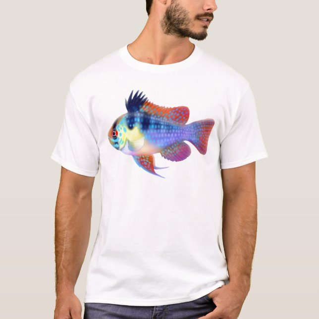 Camiseta Cichlid azul alemán del espolón (Anverso)