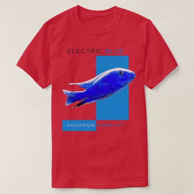 Camiseta Cichlid azul eléctrico (Diseño del anverso)