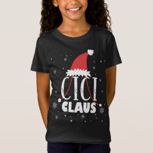 Camiseta Cici Claus Santa Hat Cute Abuela Cici Navidades