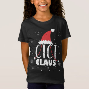 Camiseta Cici Claus Santa Hat Cute Abuela Cici Navidades