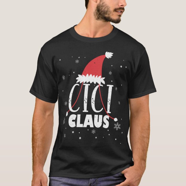 Camiseta Cici Claus Santa Hat Cute Abuela Cici Navidades (Anverso)