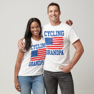 Camiseta Ciclismo Abuelo Bandera Americana Tee Orgullo
