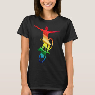 Camiseta Ciclismo artístico Rueda atractiva colorida Rainbo