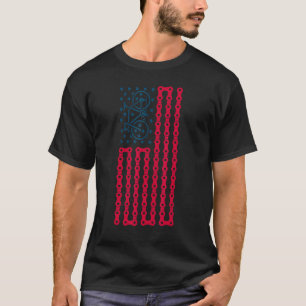 Camiseta Ciclismo con bandera de bicicleta encadena la bici