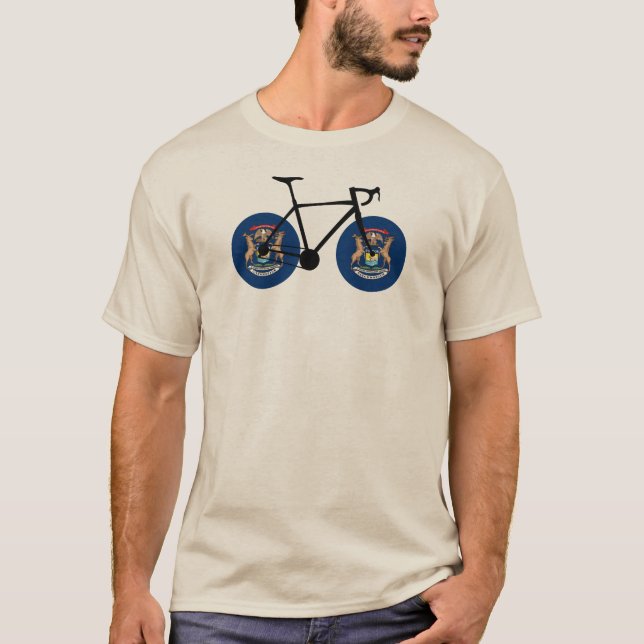 Camiseta Ciclismo de la bandera de Michigan (Anverso)
