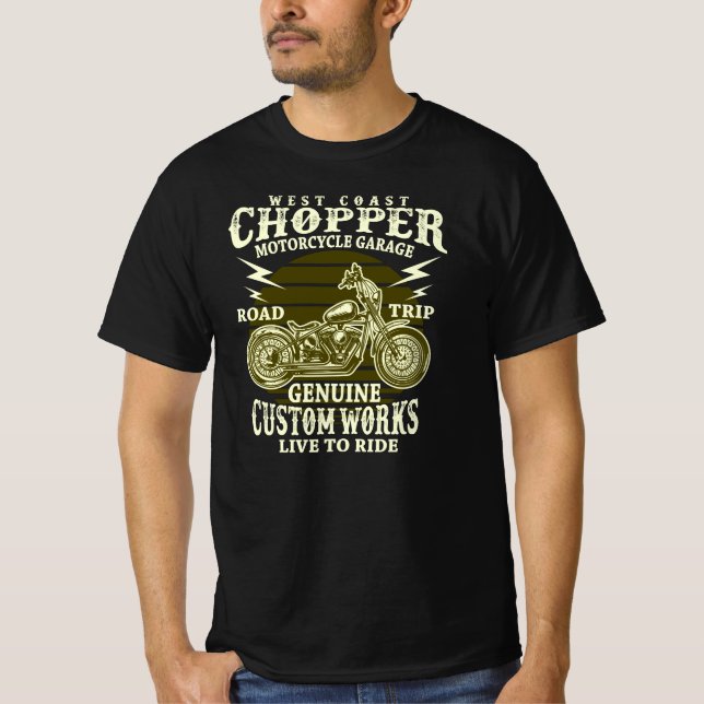 Camiseta Ciclismo de la costa oeste chopper motocicleta via (Anverso)