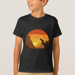 Camiseta Ciclismo de Montaña Retro Trail Rider Atardecer