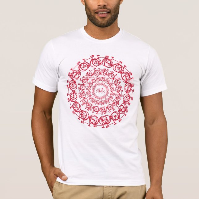 Camiseta ciclismo deportivo rojo Bicicletas mandala (Anverso)