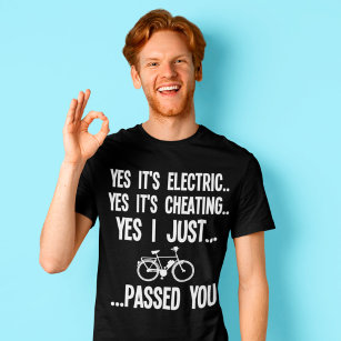 Camiseta Ciclismo Eléctrico Gracioso En Bicicleta Electróni