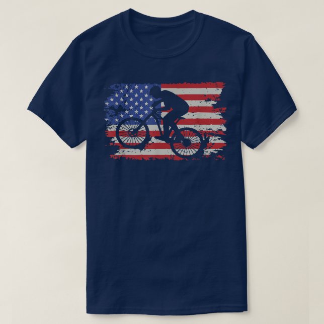 Camiseta Ciclismo en bicicleta Bandera de los Estados Unido (Diseño del anverso)