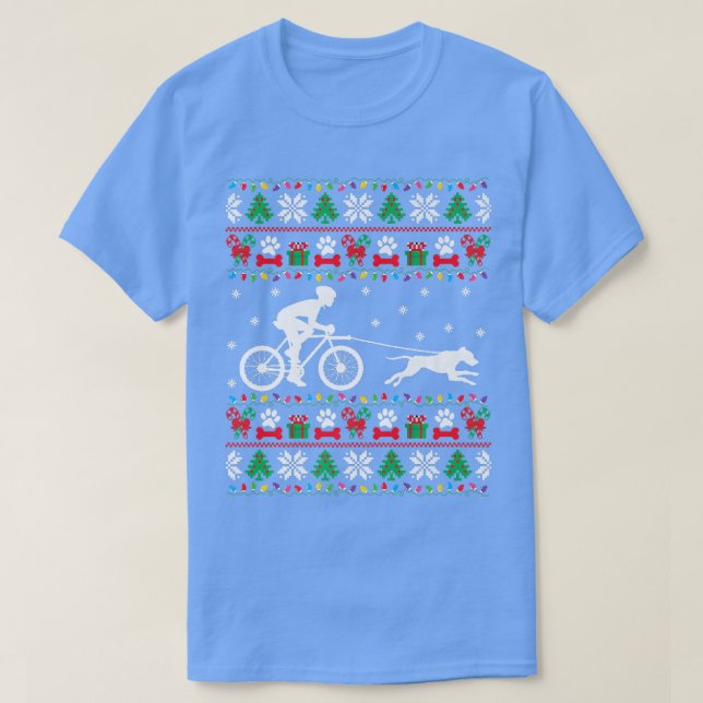 Camiseta Ciclismo En Bicicleta Con Perros Navidades Feo Swe (Diseño del anverso)